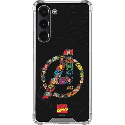 Marvel Classic Comics Avengers Logo Galaxy S24 FE Clear Case
